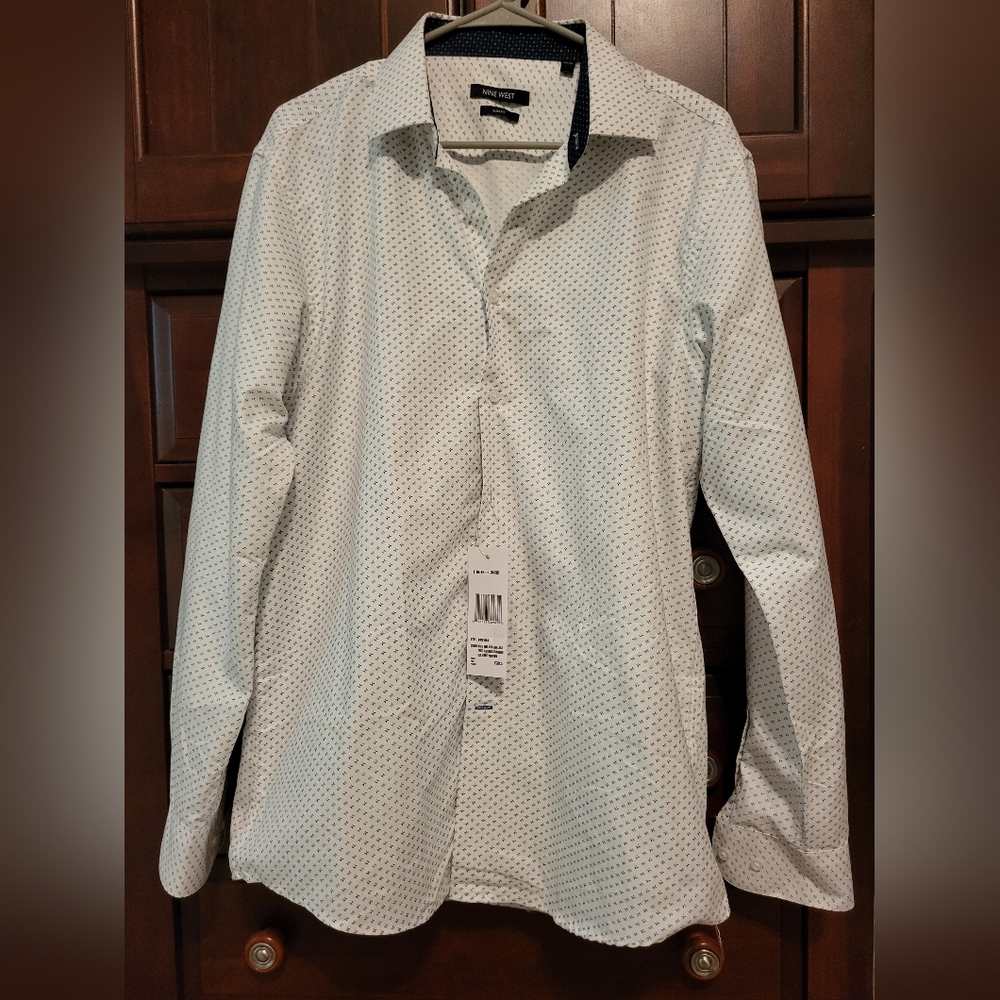 Nine West Mens Button Down Large